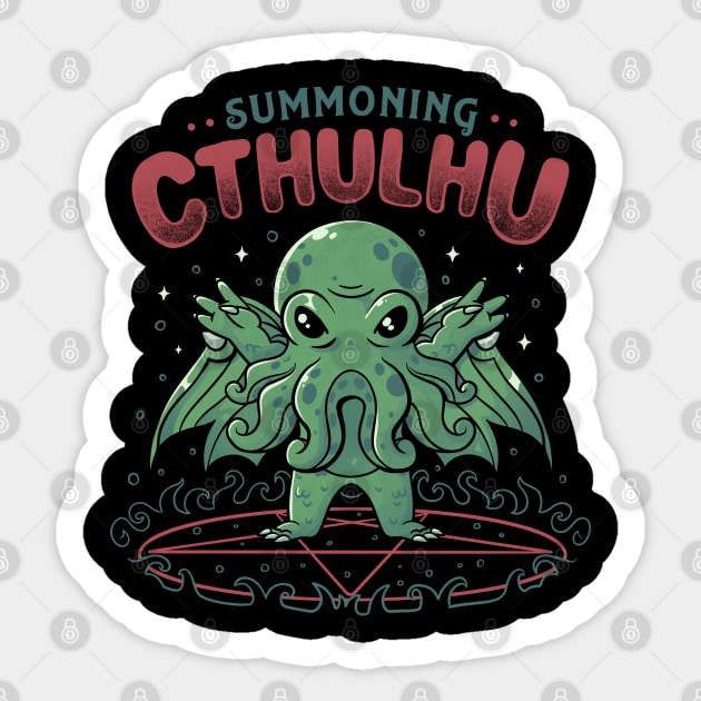 Summoning Cthulhu Cool Horror Gift Sticker by eduely